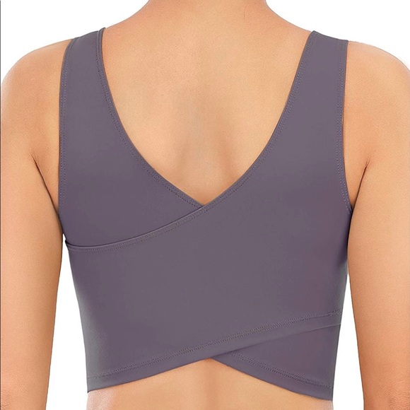 NWT Tasada V-Neck Sportsbra Padded Purple Size S - Picture 1 of 6